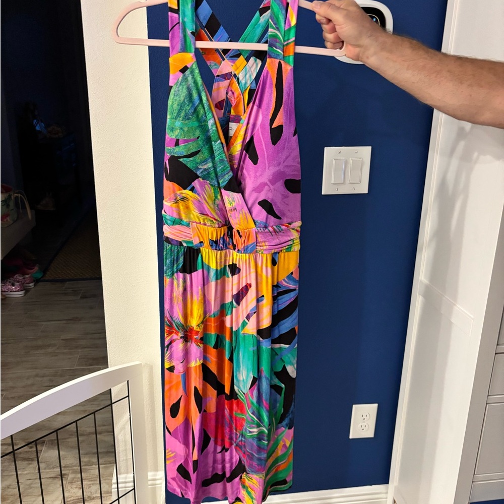 Soma Shelf Bra Tropical Print Dress XL